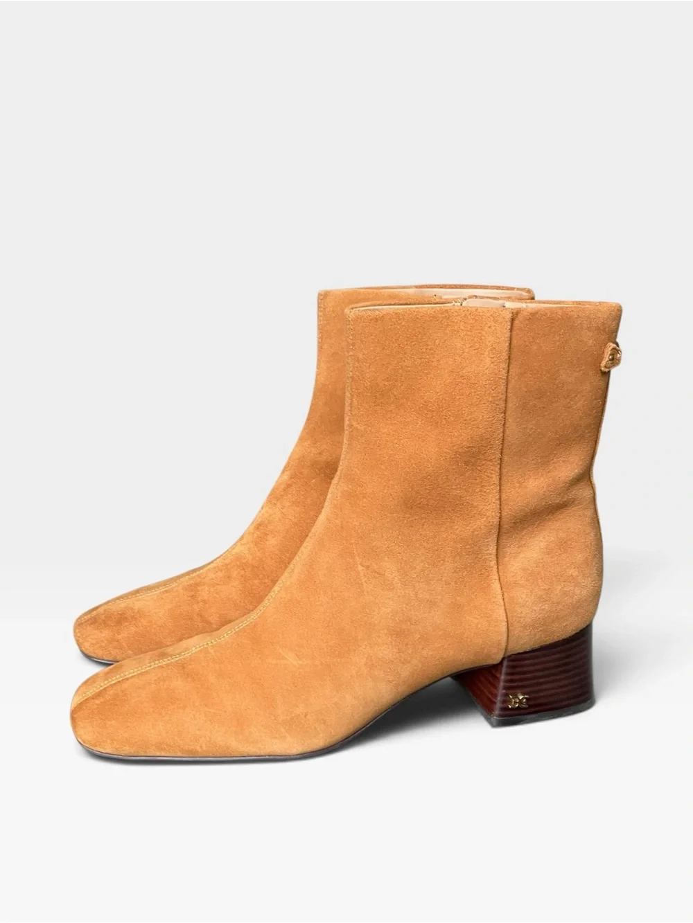 Sam Edelman Paige Ankle Boots Block Heel Suede Spiced Pecan Women’s 9